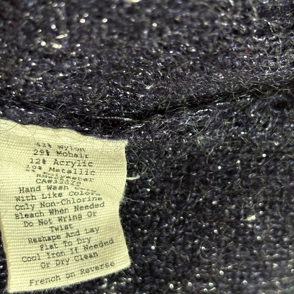 LUX URBAN OUTFITTERS BLUE & WHITE STRIPE V-NECK METALLIC KNIT SWEATER VEST SZ M - Picture 8 of 11